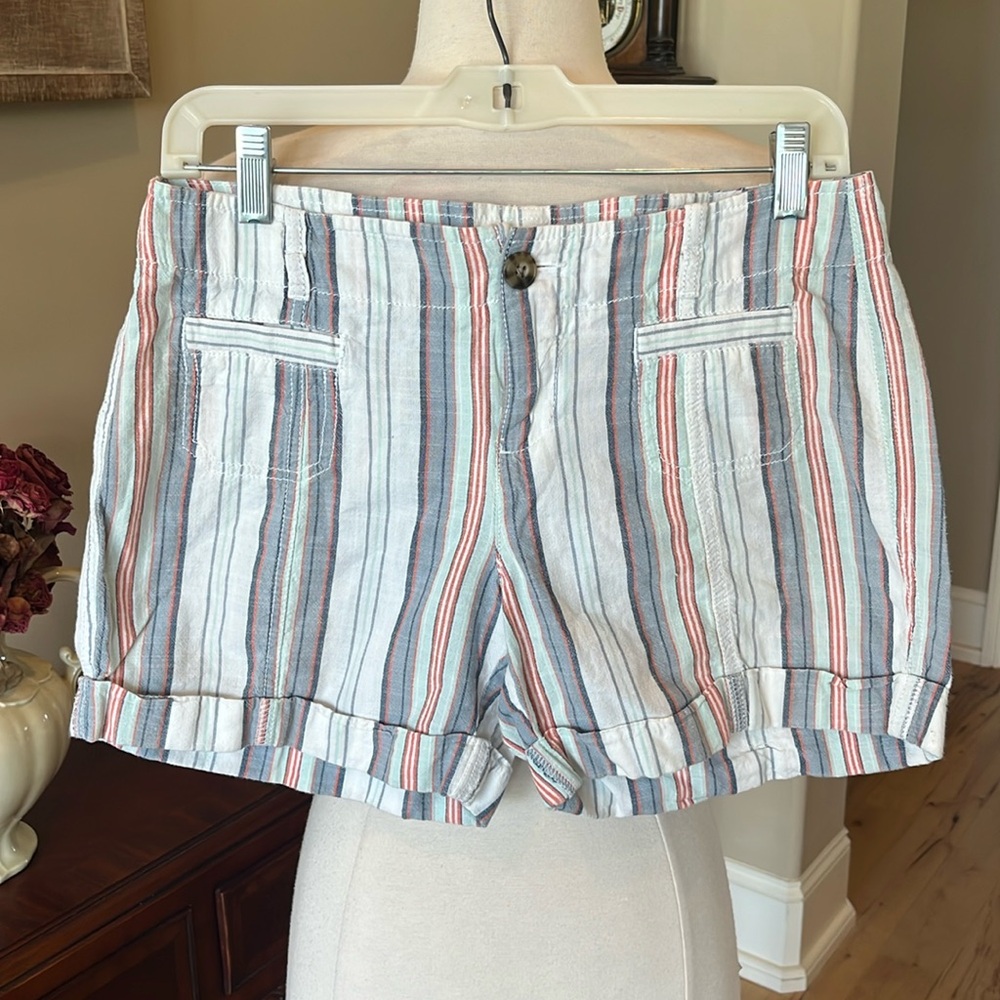 Old Navy Shorts Bermuda Striped Cotton Womens 2
